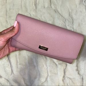 Kate Spade Pink Leather Flap Wallet